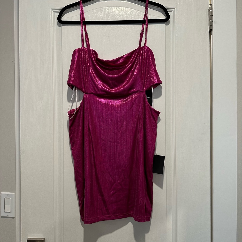 Lulu’s metallic pink mini dress